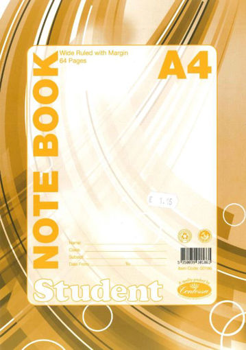 Picture of NOTEBOOK A4 RULED DYSLEXIC YEL